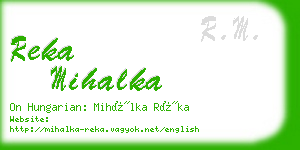 reka mihalka business card